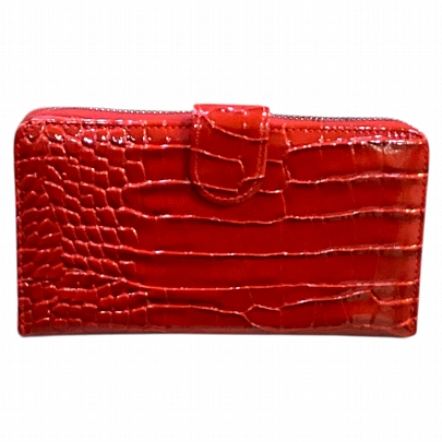 ESLEE Γυναικείο Πορτοφόλι Με Κροκό Σχέδιο F6196 Red