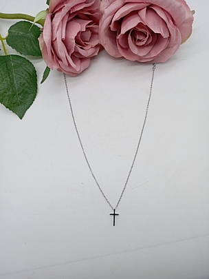 Κολιέ ατσάλινο σε σχήμα Σταυρού 345799 Silver