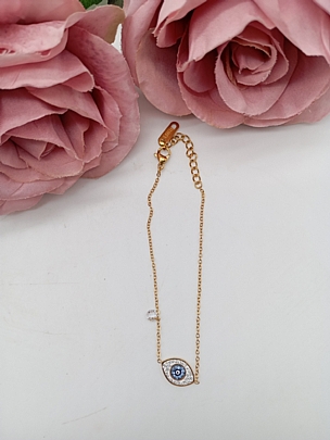 Βραχιόλι ατσάλινο Χρυσό ματάκι 4677 Gold