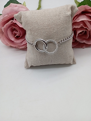 Βραχιόλι ατσάλινο με δυο αλληλένδετα δαχτυλίδια 2887 Silver