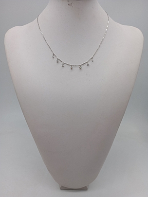 Κολιέ ατσάλινο κομψό με διακριτικά κρεμαστά 2745 Silver