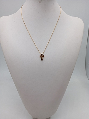 Κολιέ ατσάλινο Χρυσό Σταυρός 2467 Gold