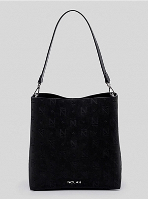 Nolah Τσάντα Ώμου Χιαστι Brielle Black Silver