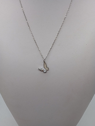 Προϊόν: Κολιέ ατσάλινο ασημί Πεταλούδα με στρασάκια στο ένα φτερό 0523 Silver Κολιέ ατσάλινο ασημί Πεταλούδα με στρασάκια στο ένα φτερό 0523 Silver