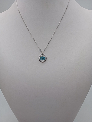 Προϊόν: Κολιέ ατσάλινο Ματάκι με γαλάζια λεπτομέρεια 2893 Silver Κολιέ ατσάλινο Ματάκι με γαλάζια λεπτομέρεια 2893 Silver