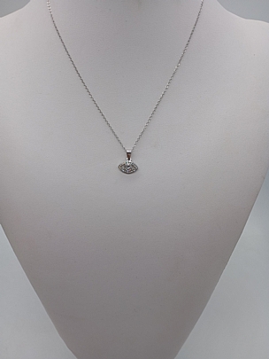 Προϊόν: Κολιέ ατσάλινο Ματάκι με στρασάκια 0235 Silver Κολιέ ατσάλινο Ματάκι με στρασάκια 0235 Silver