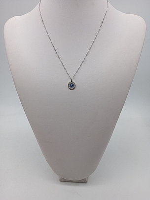 Προϊόν: Κολιέ ατσάλινο Ματάκι με στρασάκια μπλε 0275 Silver Κολιέ ατσάλινο Ματάκι με στρασάκια μπλε 0275 Silver