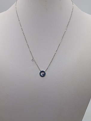 Προϊόν: Κολιέ ατσάλινο Ματάκι με μπλε στρασάκια 7272 Silver Κολιέ ατσάλινο Ματάκι με μπλε στρασάκια 7272 Silver