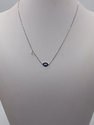 Προϊόν: Κολιέ ατσάλινο Ματάκι οβάλ με στρασάκια 3491 Silver Κολιέ ατσάλινο Ματάκι οβάλ με στρασάκια 3491 Silver