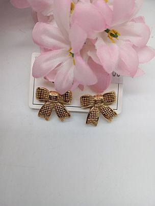 Σκουλαρίκια καρφωτά Χρυσός Φιόγκος 7384 Gold