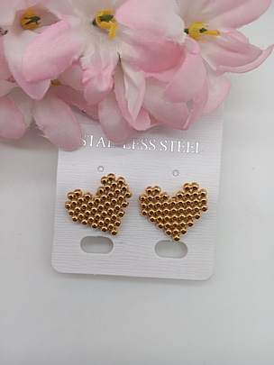 Σκουλαρίκια καρφωτά σε σχήμα καρδιάς 4386 Gold