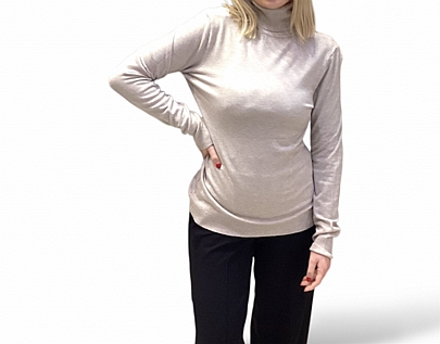 Μακρυμάνικη μπλούζα ζιβάγκο Beige.<br />