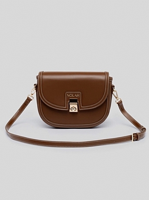 Nolah Τσάντα Χιαστί Ώμου Madrid Brown Light Gold