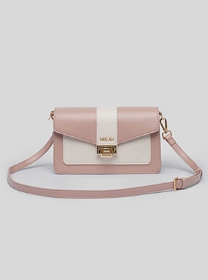 Nolah Τσάντα Χιαστί Ώμου Danny Pink – Cream