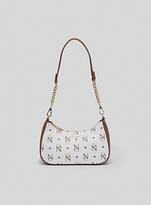 Nolah Τσάντα Χιαστί Ώμου Mona White – Brown