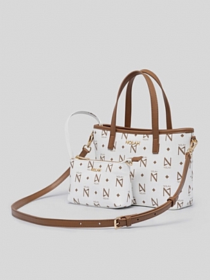 Nolah Τσάντα Χιαστί Ώμου Jenilda White – Brown<br /><br />