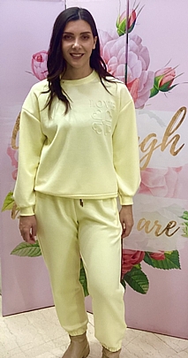 Σετ Φόρμας  LOVE και παντελόνι με λάστιχο 3631 Yellow