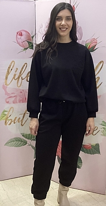 Σετ Φόρμας  LOVE και παντελόνι με λάστιχο 3631 Black