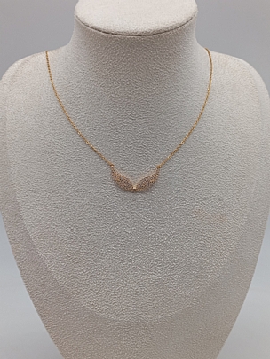 Κολιέ ατσάλινο χρυσό φτερά αγγέλου 1200 Gold