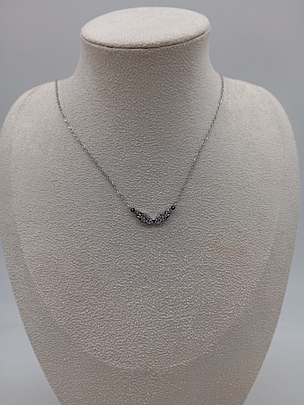 Κολιέ ατσάλινο ασημί φτερά αγγέλου 1202 Silver