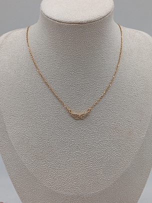 Κολιέ ατσάλινο χρυσό φτερά αγγέλου 1204 Gold