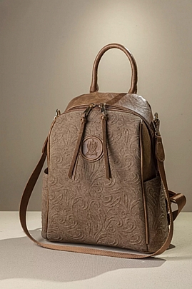 Fragola Γυναικεία Τσάντα Πολυμορφικό backpack με art logo FE246-light-brown-art
