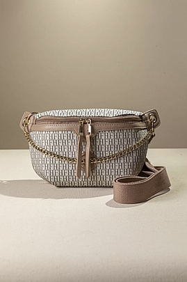 Fragola Τσάντα μέσης με χρυσή διακοσμητική αλυσίδα FH719-fh-beige-nude