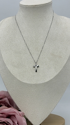 Προϊόν: Κολιέ ατσάλινο ασημί Σταυρός με στρασάκια 1217 Silver Κολιέ ατσάλινο ασημί Σταυρός με στρασάκια 1217 Silver