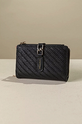 Fragola Μεσαίο πολυθέσιο γυναικείο πορτοφόλι PC397-black-straw<br /><br /><br />