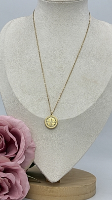 Προϊόν: Κολιέ ατσάλινο Κωνσταντινάτο με στρας 1232 Gold Κολιέ ατσάλινο Κωνσταντινάτο με στρας 1232 Gold