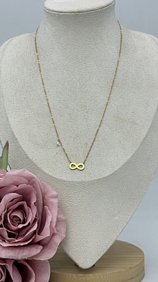 Κολιέ ατσάλινο σε σχήμα του Άπειρου 1243 Gold