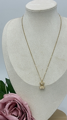 Προϊόν: Κολιέ ατσάλινο αρκουδάκι με στρας 1244 Gold Κολιέ ατσάλινο αρκουδάκι με στρας 1244 Gold