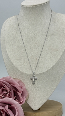 Προϊόν: Κολιέ ατσάλινο Σταυρός με στρας 1230 Silver Κολιέ ατσάλινο Σταυρός με στρας 1230 Silver