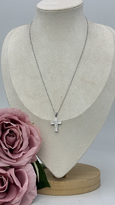 Προϊόν: Κολιέ ατσάλινο Σταυρός με στρας 1249 Silver Κολιέ ατσάλινο Σταυρός με στρας 1249 Silver