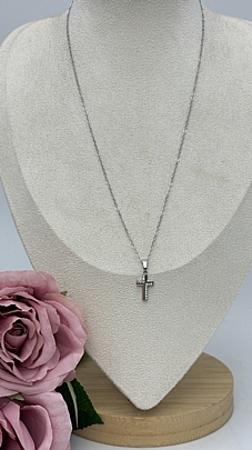 Προϊόν: Κολιέ ατσάλινο Σταυρός με στρας 1252 Silver Κολιέ ατσάλινο Σταυρός με στρας 1252 Silver