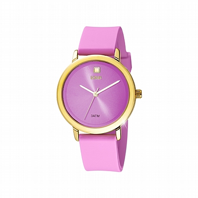 Loisir Ρολόι New Popsicle με ροζ λουράκι σιλικόνης και ροζ καντράν