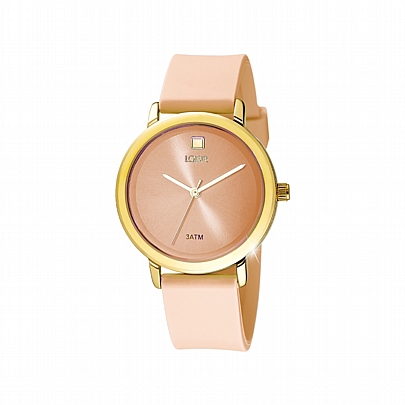 Loisir Ρολόι New Popsicle με nude λουράκι σιλικόνης και nude καντράν