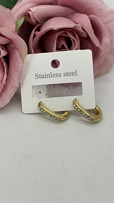 Σκουλαρίκια κρικάκια χρυσά με στρας 1117 Gold