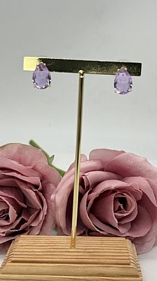 Σκουλαρίκια ατσάλινα χειροποίητα σχέδιο δάκρυ RHS2733 ΛΙΛΑ