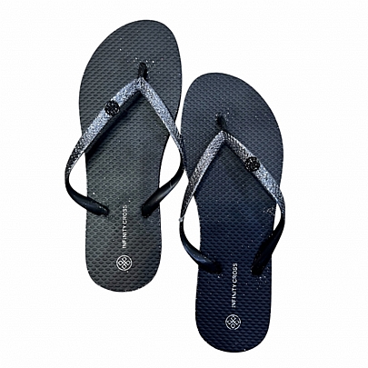 Ocean Addicts Γυναικείες Σαγιονάρες Με Στρας 10109 Black