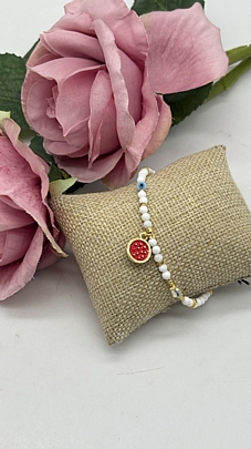 Βραχιόλι χειροποίητο με χάντρες και σχέδιο καρπούζι RH36594 gold