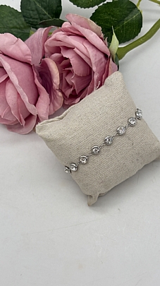 Βραχιόλι ατσάλινο με στρας 36958 Silver