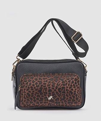 Verde Γυναικεία Τσάντα Χιαστί 16-8911 Animal Print Black