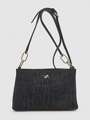 Verde Γυναικεία Τσάντα Χιαστί 16-8855 Black