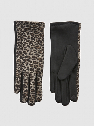 Verde Γυναικεία Γάντια 02-0868 Animal Print Brown