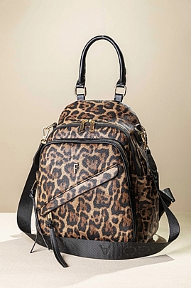 Fragola Πολυθέσιο γυναικείο Backpack FE260-camel-leopard