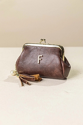 Fragola Μικρο Πορτοφόλι κερμάτων PC05-26V-dark-brown-vintage