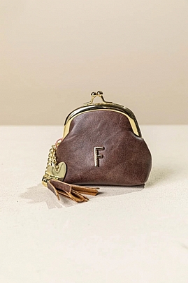Fragola Μικρο Πορτοφόλι κερμάτων PC08-26V-dark-brown-vintage