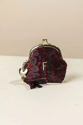 Fragola Μικρο Πορτοφόλι κερμάτων PC08-26AN-bordo-leopard