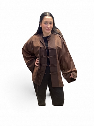 Πουκάμισο Over size Ημιδιαφανές 26535 Brown